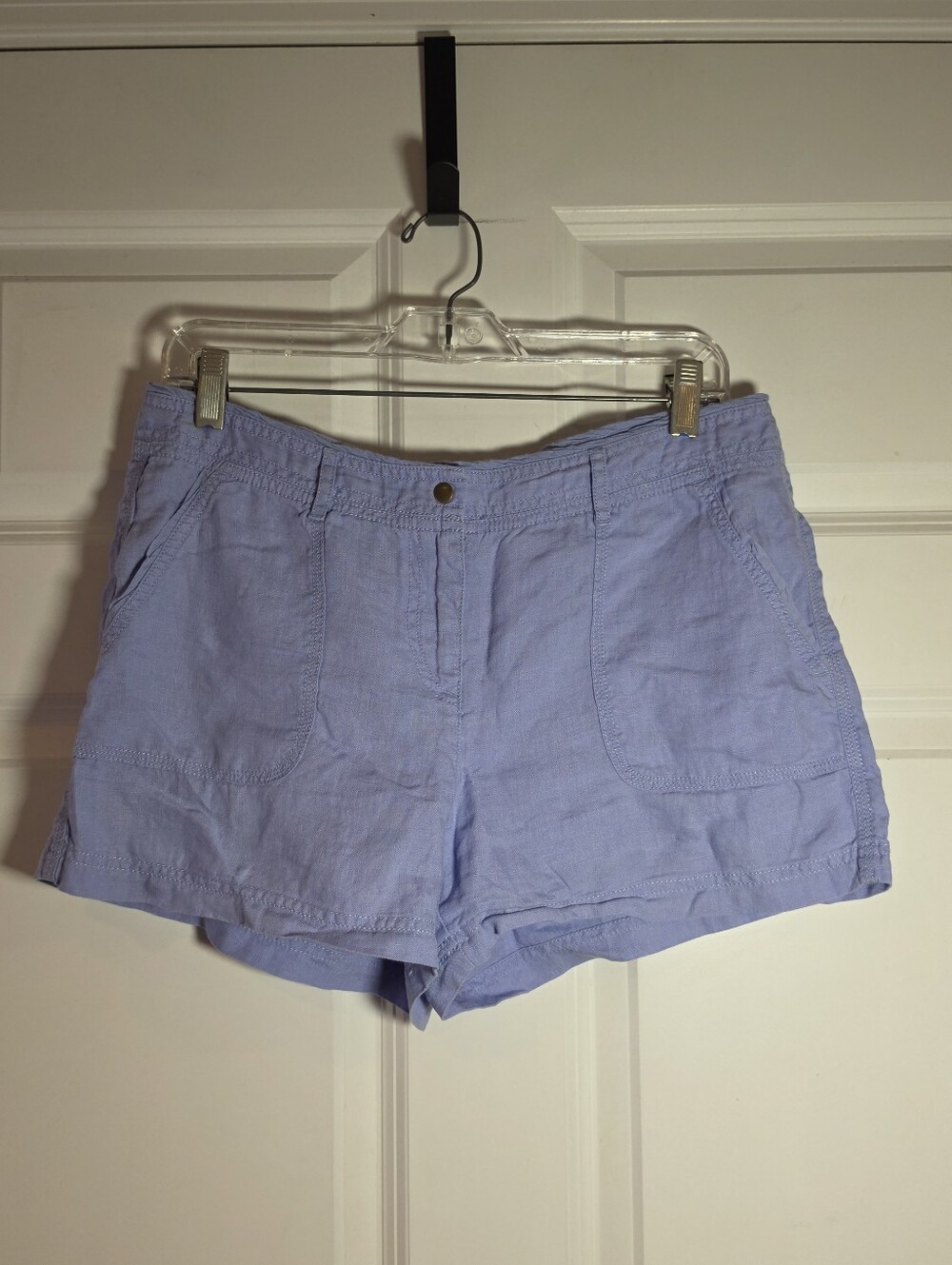 Ann Taylor Loft Purple Blue Women's Casual Linen Shorts Size 4